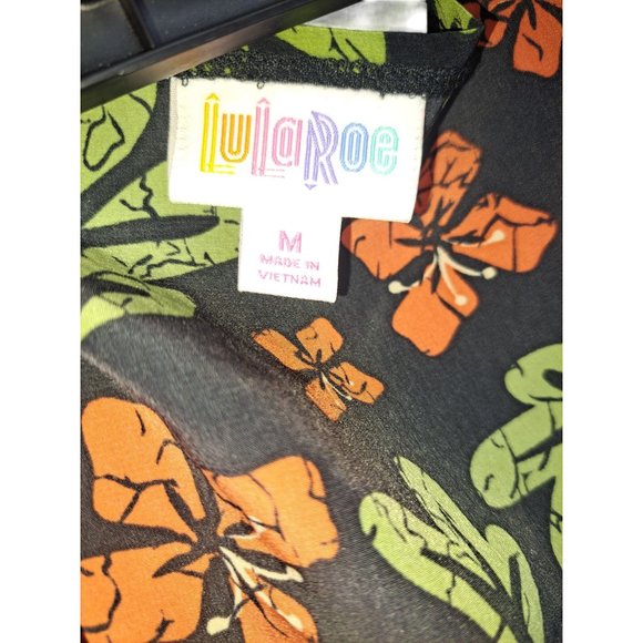 LuLaRoe Joy Simply Comfortable Medium Red/Black/Orange Duster - Picture 3 of 4